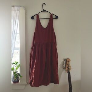 NWOT notPERFECTLINEN M/L VOLUME dress in Redwood.